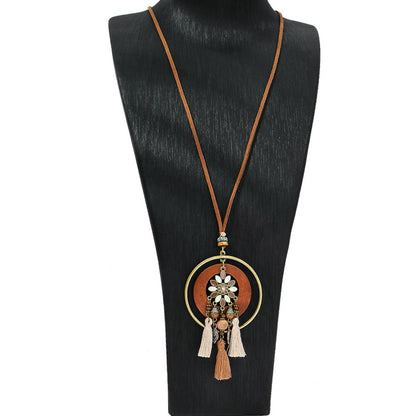 Trendy Bohemian Tassel Necklace Zinc Alloy Travel Jewelry