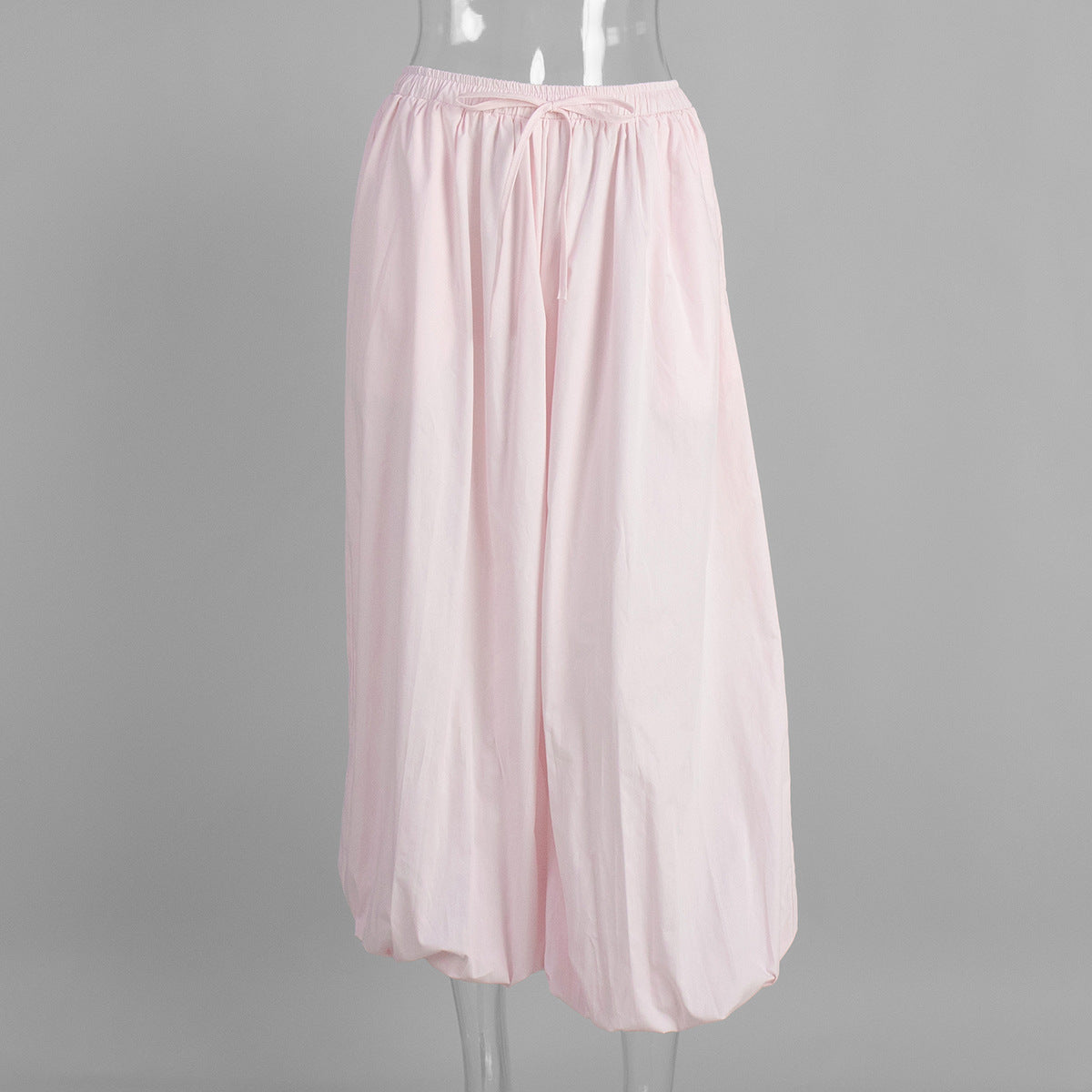 Simple Solid Color Elastic Waist Harem Pants