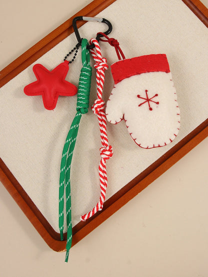 Creative Knit Beanie Christmas Theme Bag Charm