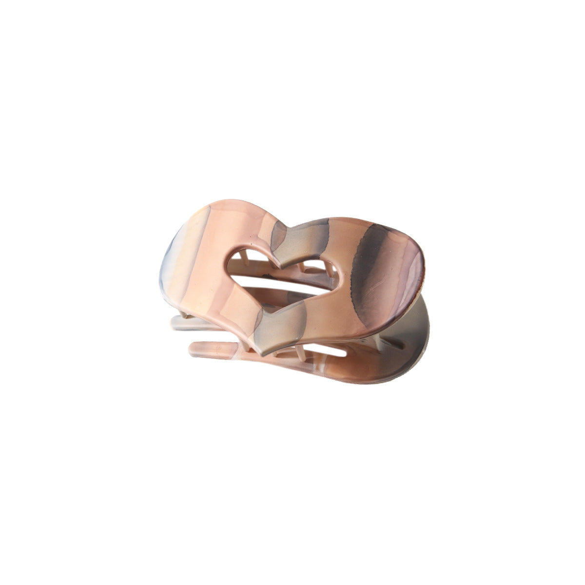 Iridescent Heart Flat Hair Claw Clip