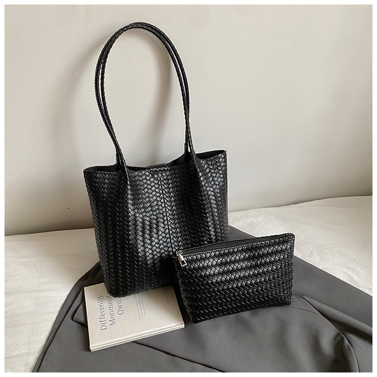 Woven Tote Bag for Women Stylish Casual Shoulder Bag