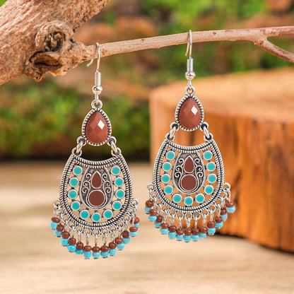 Fashion Tassel Bead Earrings for Women Stylish Vintage Jewelry
