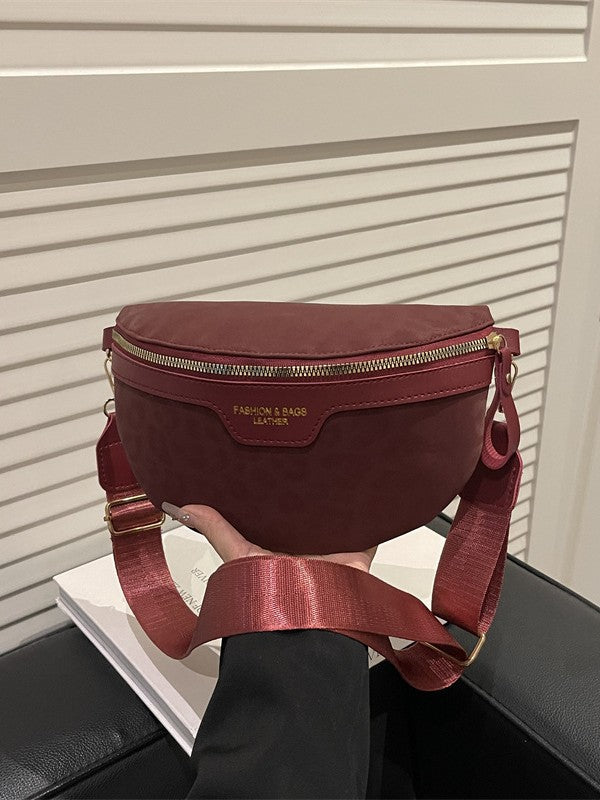 Trendy Retro Style PU Waist Bag Casual Crossbody Chest Bag