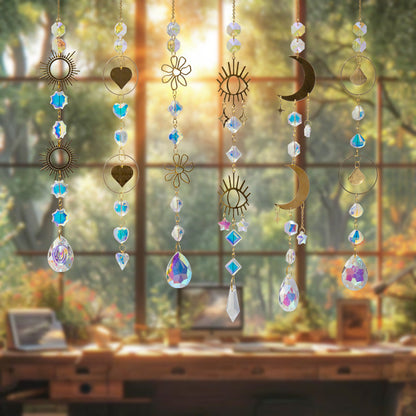 Colorful Sun Moon Hanging Crystal Decoration