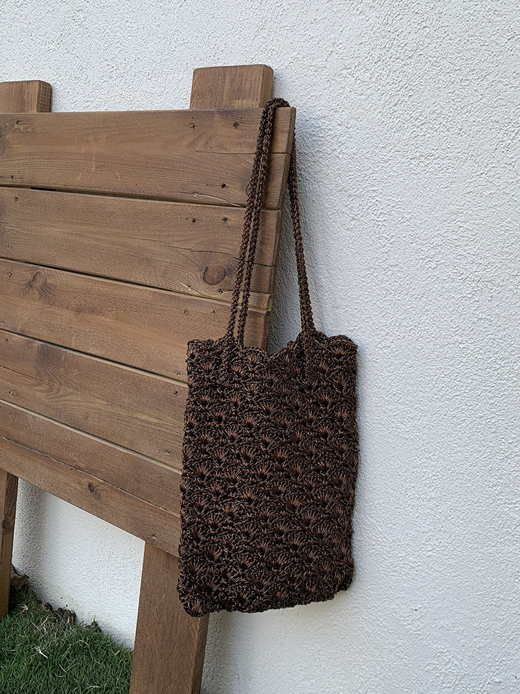 Handwoven Metallic Mini Shoulder Bag Elegant Artisanal Weave