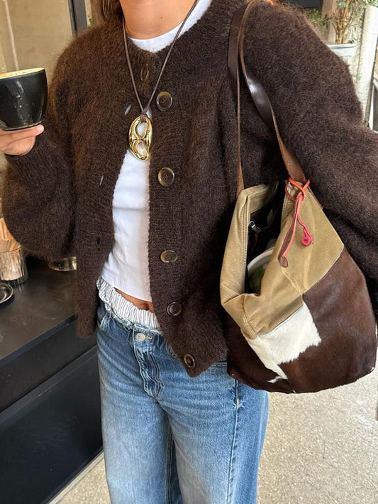 Casual Button-Up Long Sleeve Cardigan Sweater