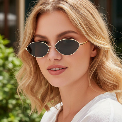Trendy Oval Metal Sunglasses for Outdoor Activities