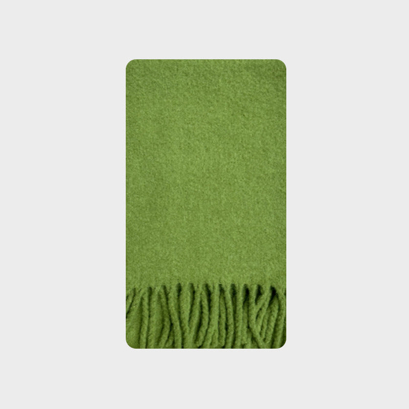 Mint Green Snowbud Pink Wool Blend Scarf For Women
