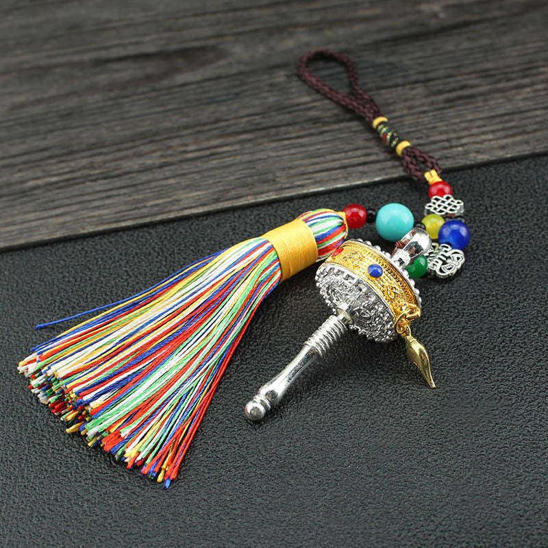 Tibetan Six-Character Motto, Prayer Cylinder, Car Pendant, Wheel Turning, Charm, Car Interior Mirror, Men'S And Women'S Hanging Ornaments