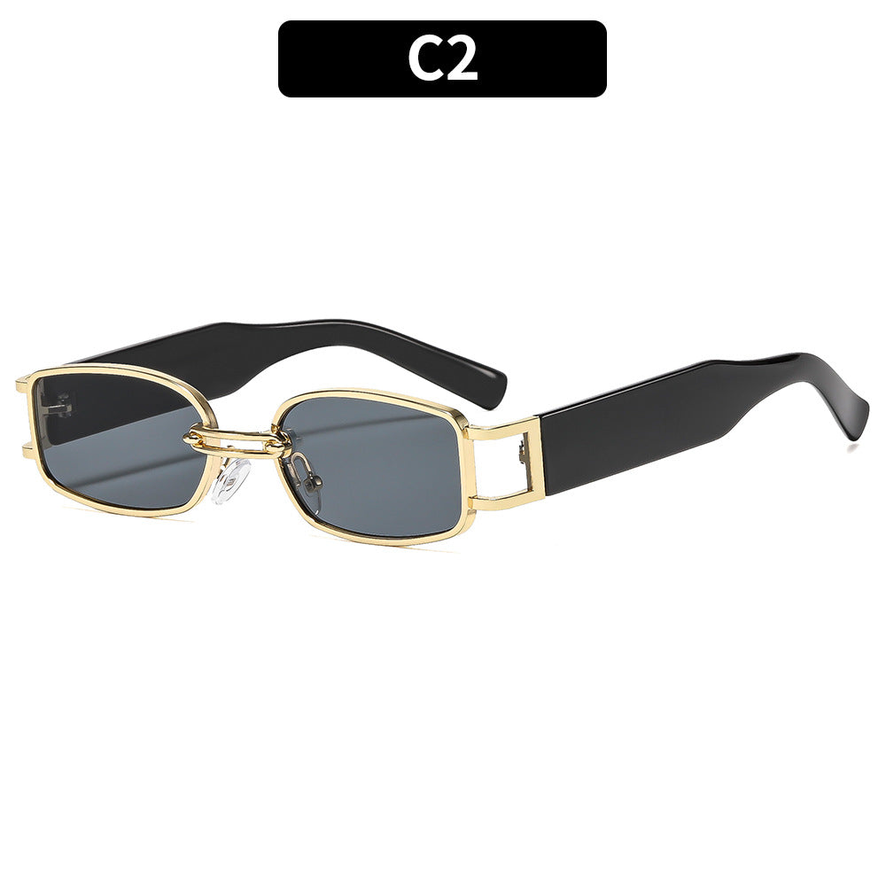 Trendy Oval Frame Sunglasses with Metal Accents