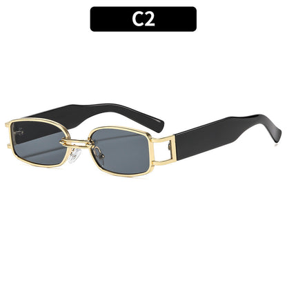 Trendy Oval Frame Sunglasses with Metal Accents