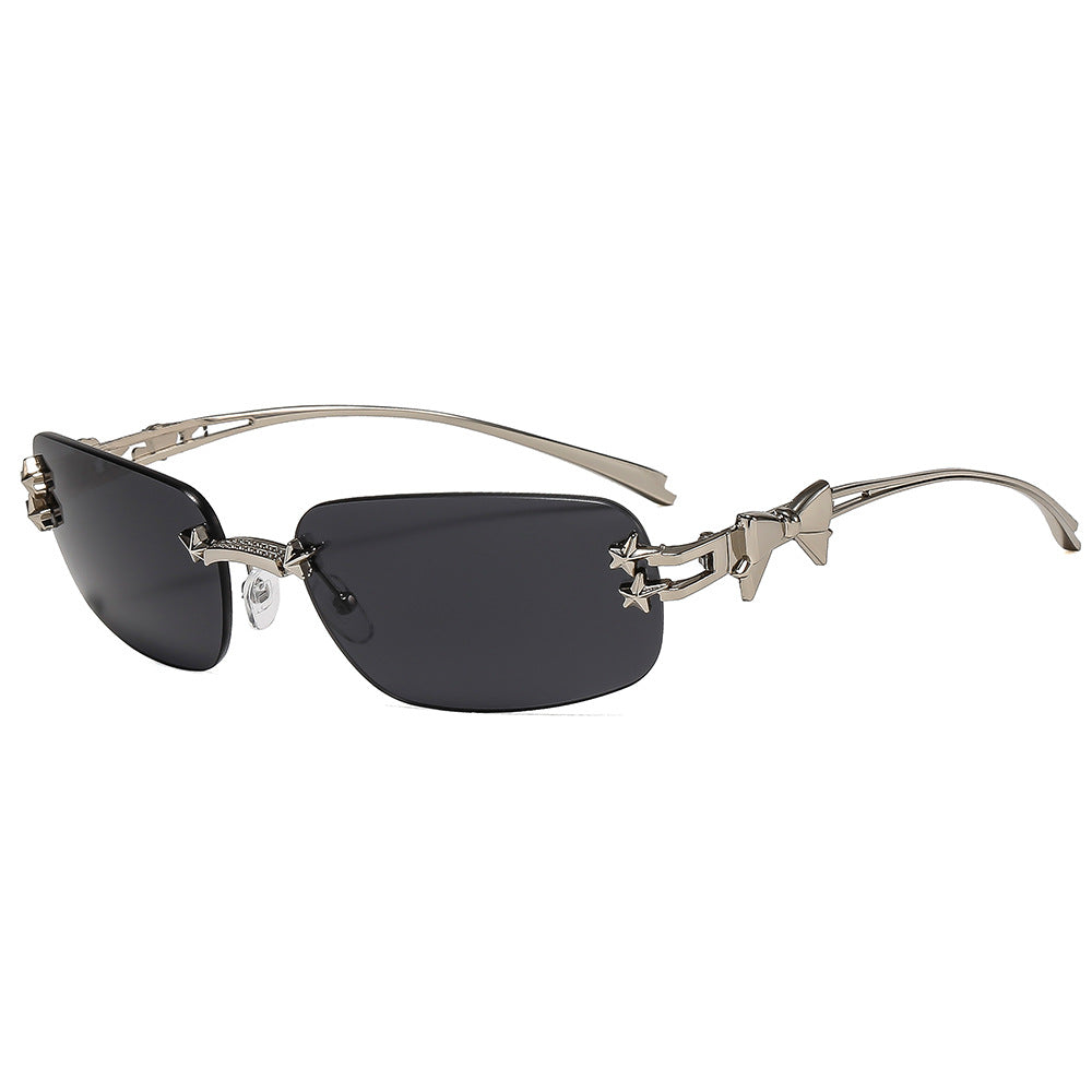 Trendy Y2K Star-Shape Sunglasses with Bow Accent