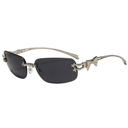 Trendy Y2K Star-Shape Sunglasses with Bow Accent