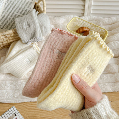 Winter Thermal Thick Plush Crew Frilly Socks