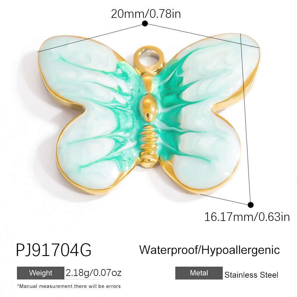 Butterfly Pendant Necklace Elegant Stainless Steel