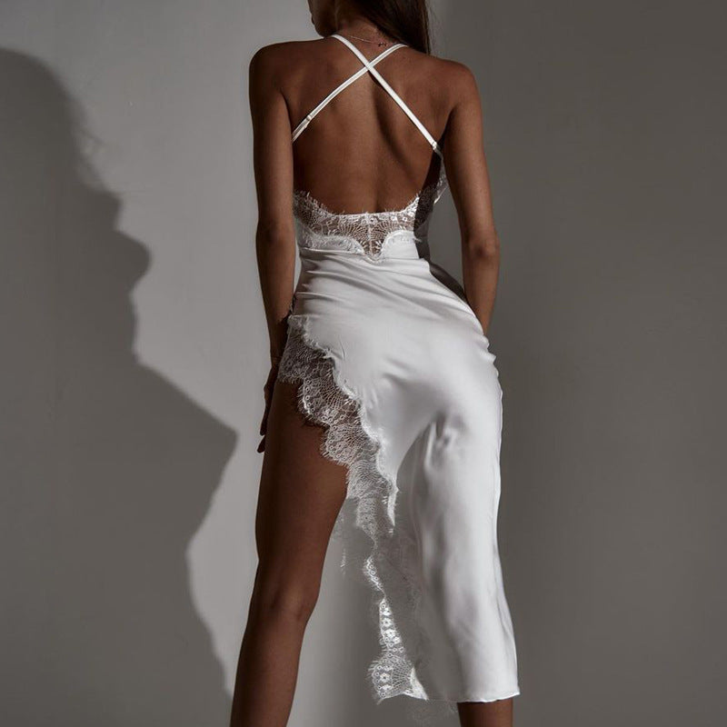 Women's Elegant Backless Lace Cami Dress