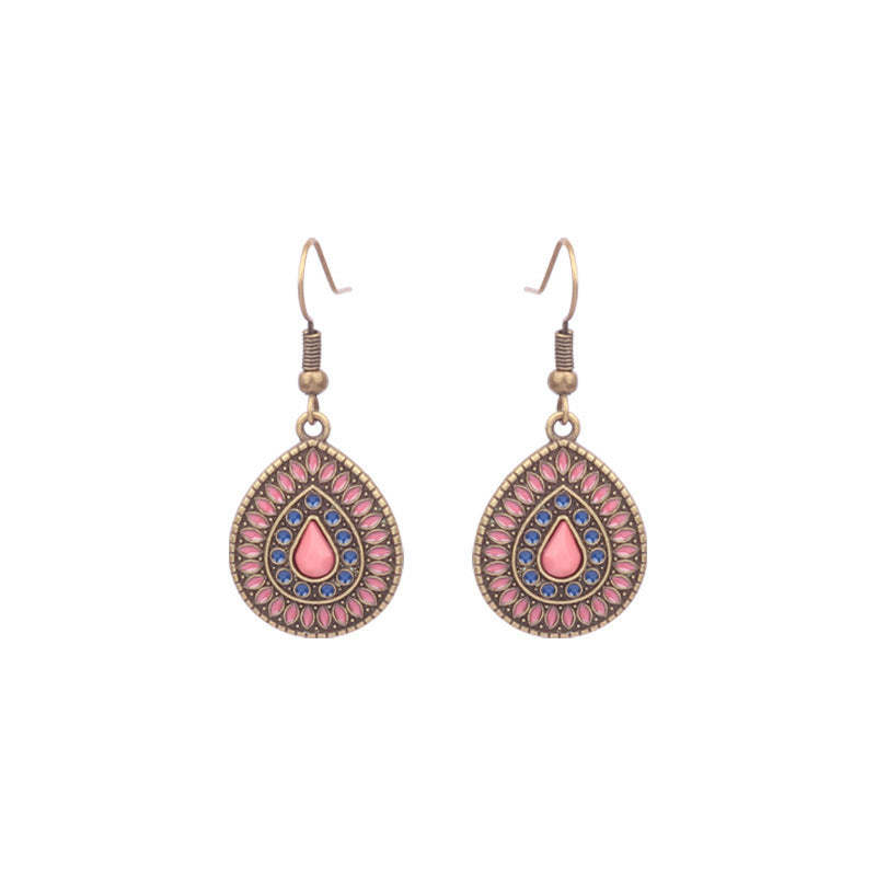 Colorful Geometric Drop Oil Dangle Earrings for Women