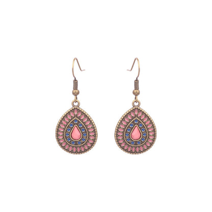Colorful Geometric Drop Oil Dangle Earrings for Women
