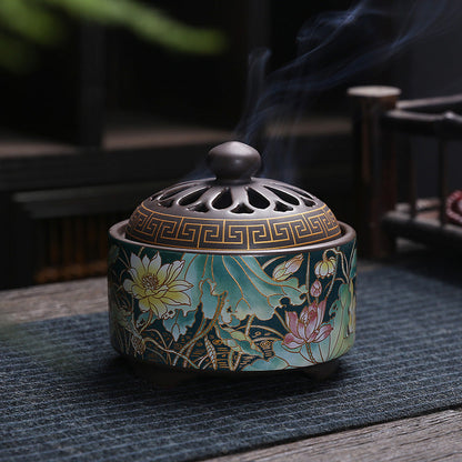 Antique Cloisonne Incense Burner Handicraft Ornament Creative Home Indoor Incense Enamel Color Burner