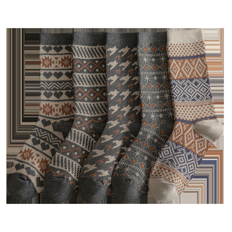 Boho Winter Retro Thick Warm Crew Socks