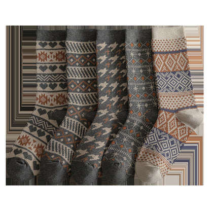 Boho Winter Retro Thick Warm Crew Socks