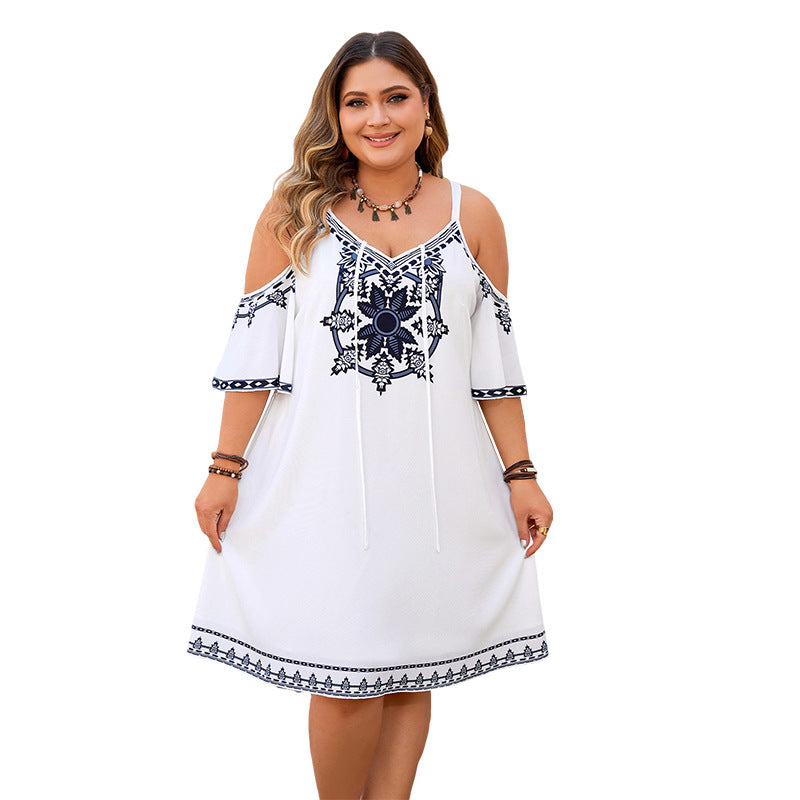 Off-Shoulder Cute Floral Maxi Dress for Summer Vacation