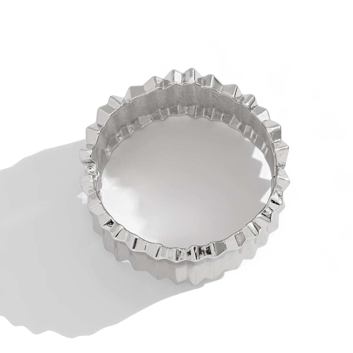 Statement Metal Wide Spring Bracelet Punk Style for Women