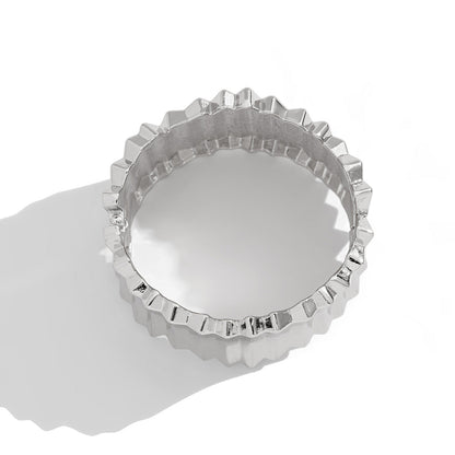 Statement Metal Wide Spring Bracelet Punk Style for Women