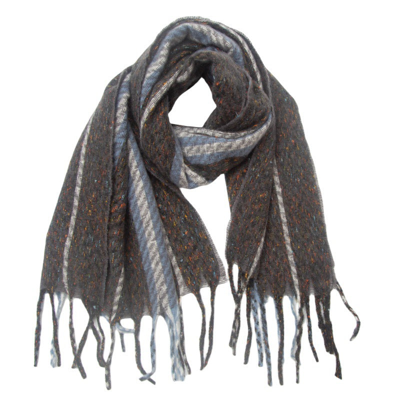 Striped Contrast Color Scarves