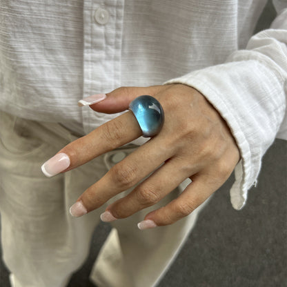 Colorful Resin Rings Geometric Design For Women