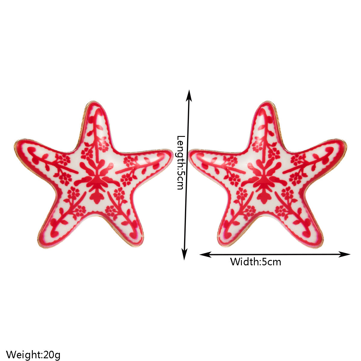 Marine Starfish Enamel Earrings Trendy Beach Vacation Style