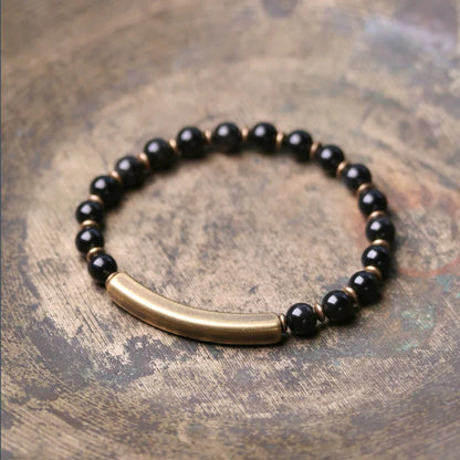 Red Blue Stone Beads Multi-Layer Bracelet Couple Original Retro Ethnic Style Bracelet Women'S Literary And Male Jewelry