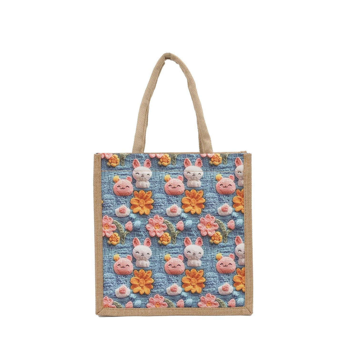 Stylish 3D Patterned Linen Tote Bag for Women