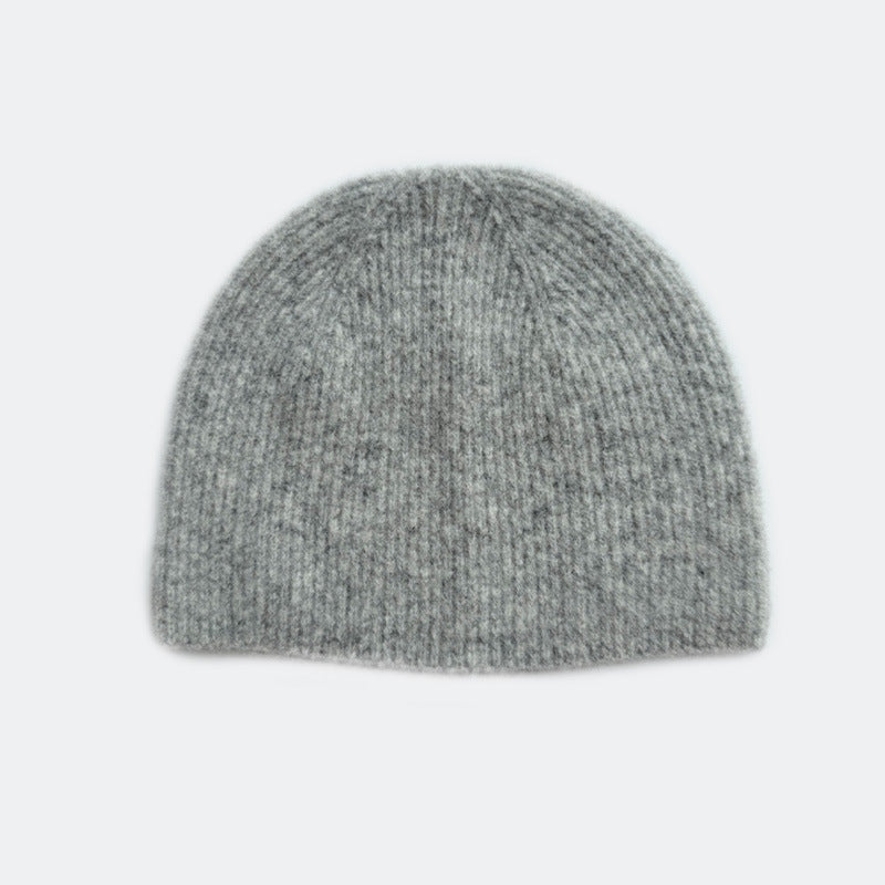Solid Color Knit Beanie Hat for Women in Alpaca Wool Blend
