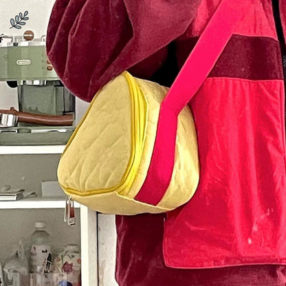 Cartoon Cheese Camera Bag Cute Portable Triangle Crossbody Bag