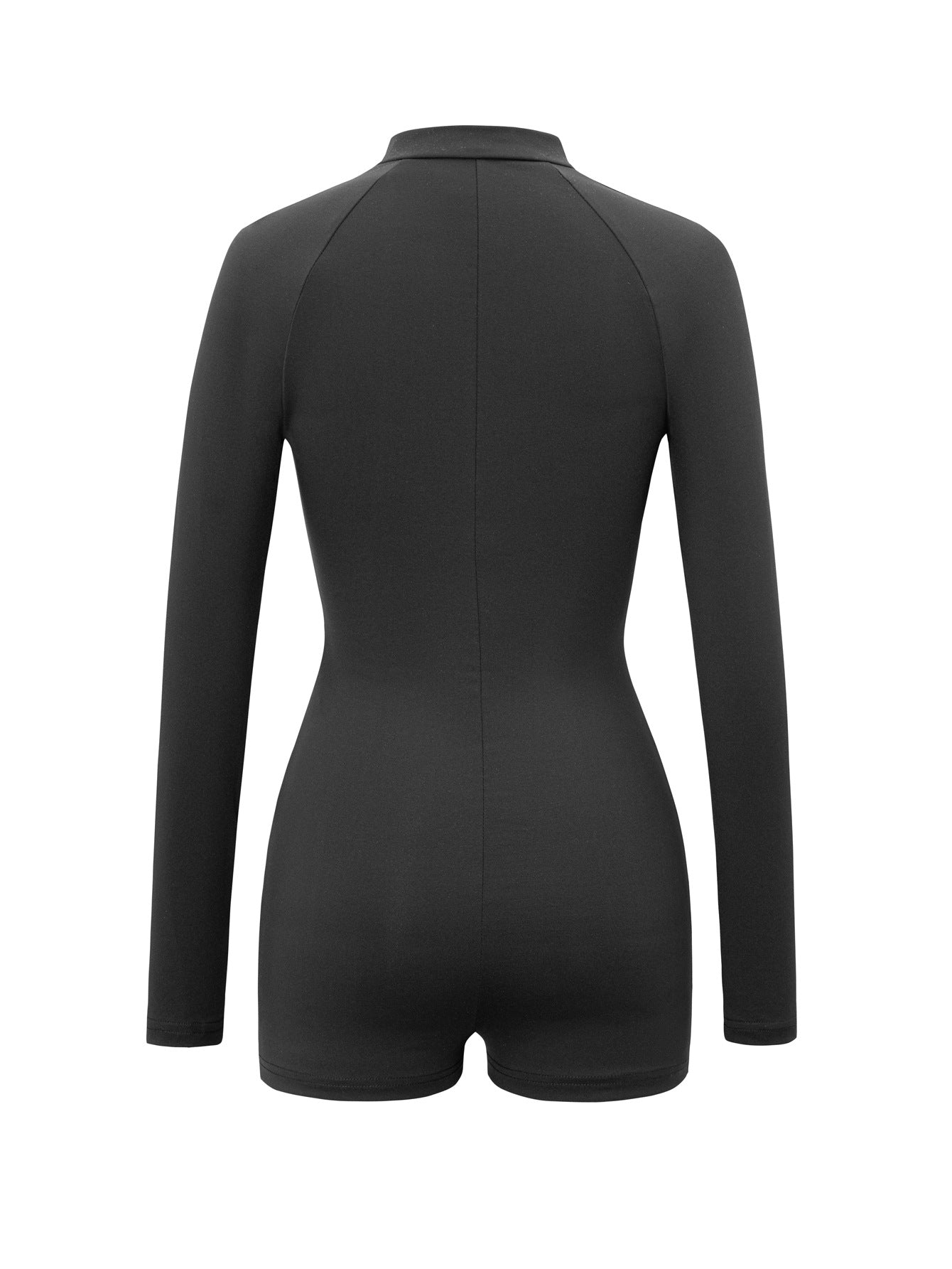 Y2K Style Yoga Jumpsuit with Long Sleeves and Shorts