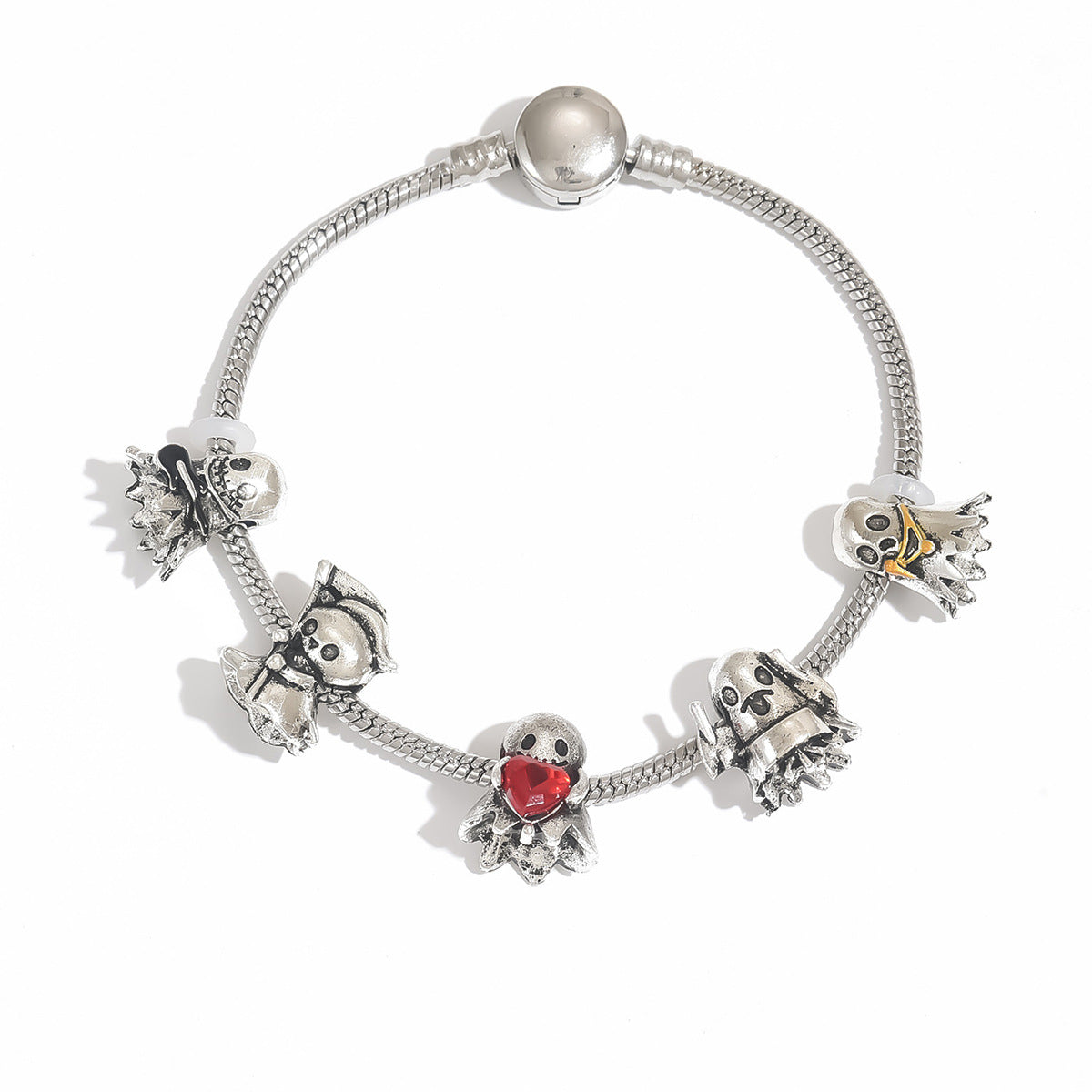 Punk Gothic Skeleton Metal Chain Halloween Bracelet