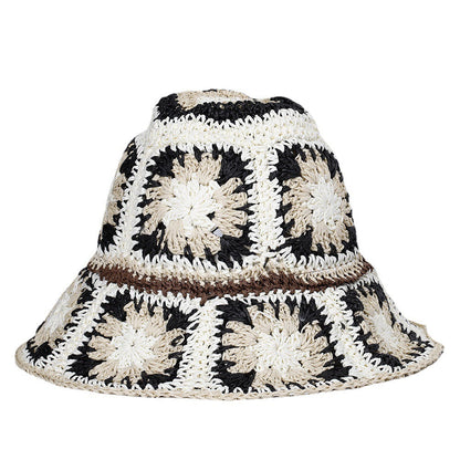 Bohemian Style Papyrus Big Eaves Sunshade Fisherman Hat Travel Sunscreen Sun Hat Beach Hat