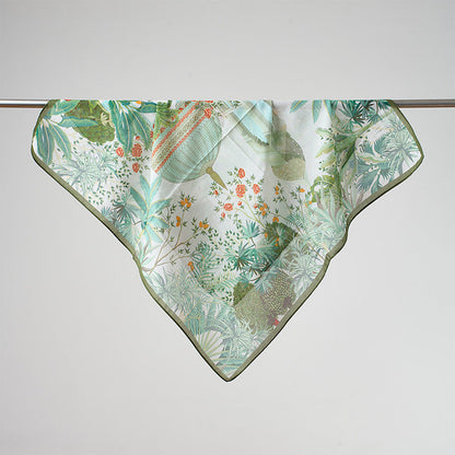 Flower Print Breathable Soft Silk Scarf