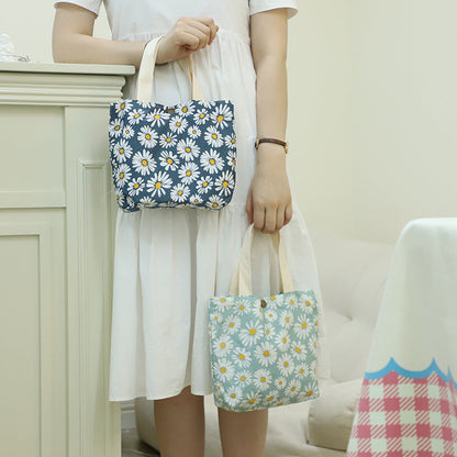 Cotton Mini Tote Bag Lightweight Summer Floral Handbag