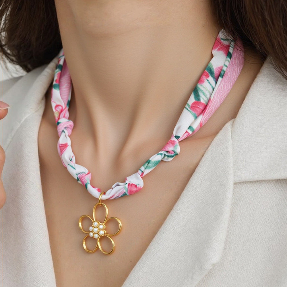 Ocean Series Pendant Scarf Necklace Stylish Casual
