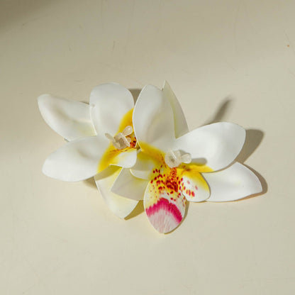 Bohemian Style 3D Orchid Flower Earrings Handmade Statement Jewelry