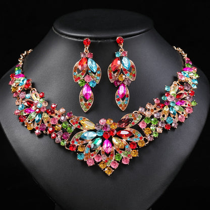 Vintage Floral Leaf Necklace Set for Women - Luxurious Jewelry