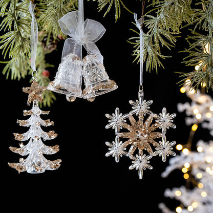 Snowflake Sequins Transparent Christmas Tree Hanging