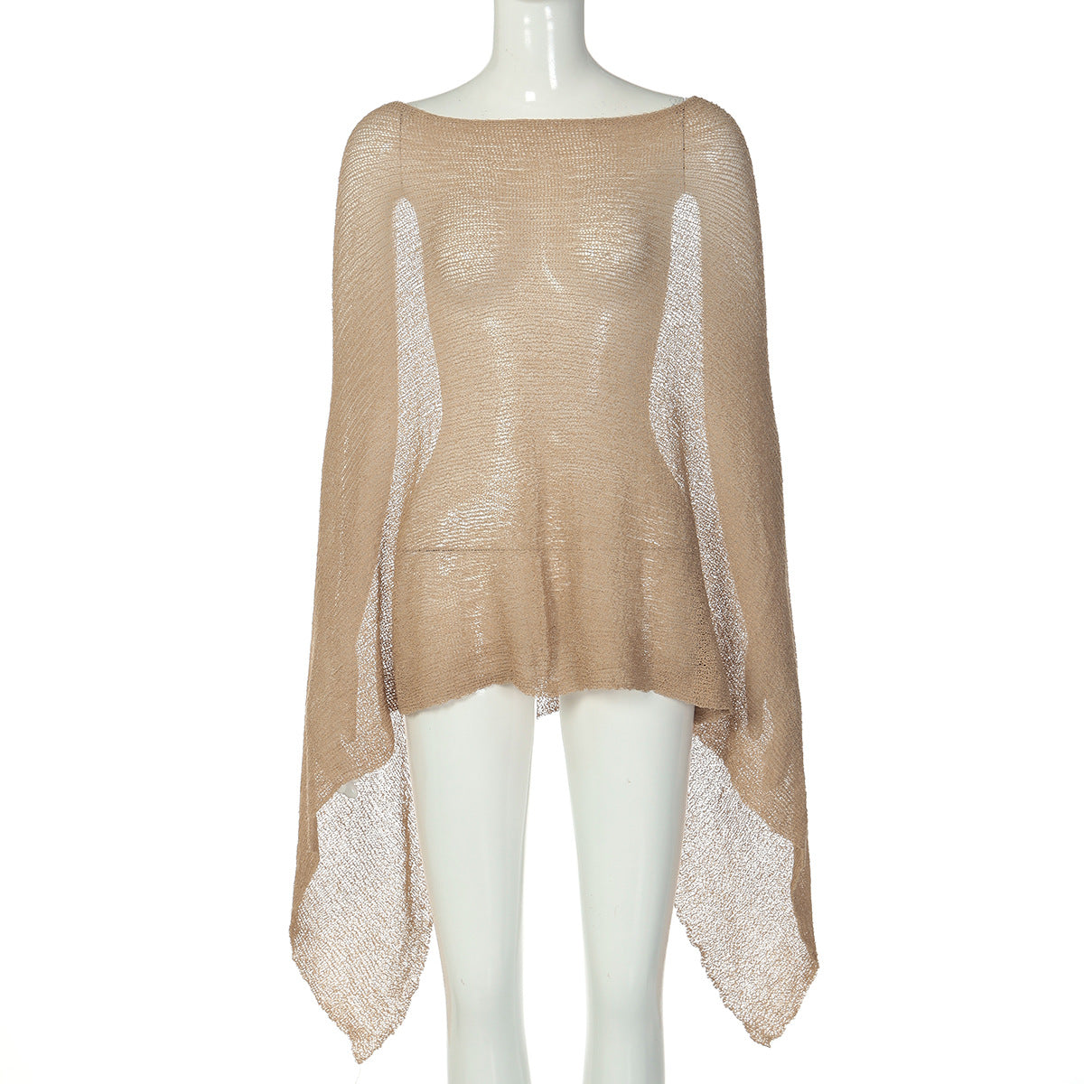 Loose Fit Solid Color Casual Sweater Shawl Top for Women