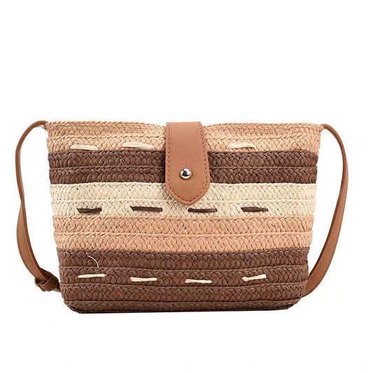 Gradient Color Paper Woven Straw Bag