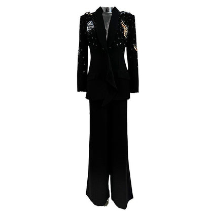 Butterfly Embellished Blazer Pants Set
