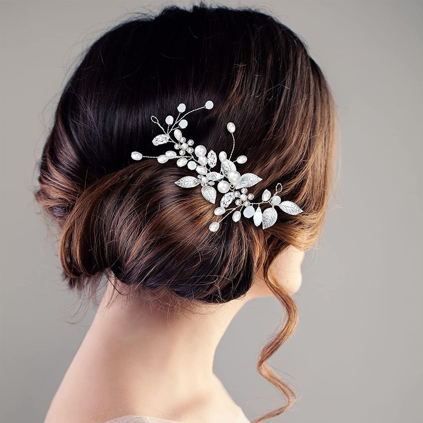 Crystal Floral Hairband with Pearls for Weddings