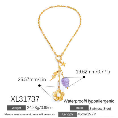 DIY Stainless Steel Butterfly And Star Pendant Necklace