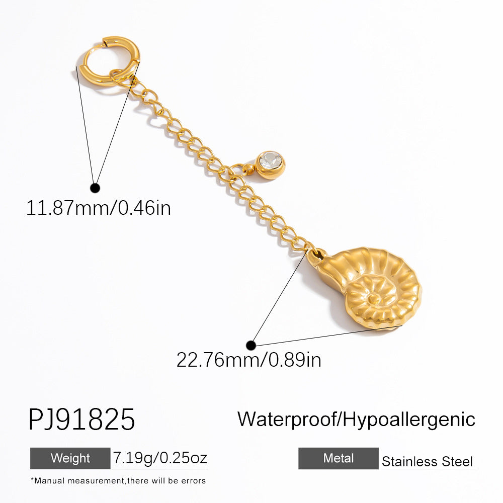 Stainless Steel Starfish & Shell Pendant Jewelry